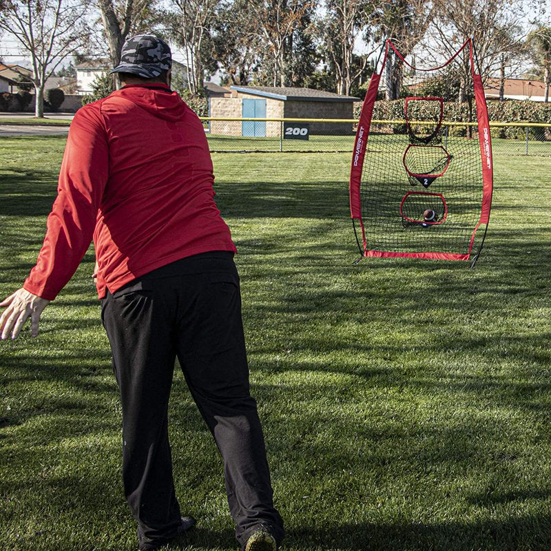 Football Passing Net with Targets - 4x8 ft Portable Practice Trainer for QB Accuracy