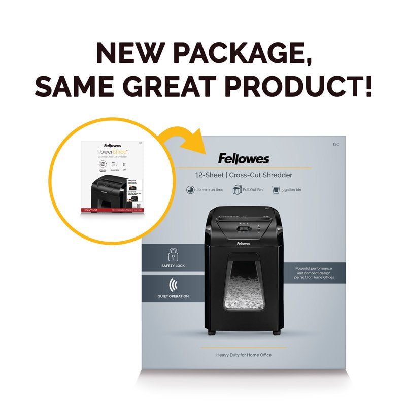 Cross-Cut Paper Shredder 12 Sheets Security Level P-3 SafeSense Technology