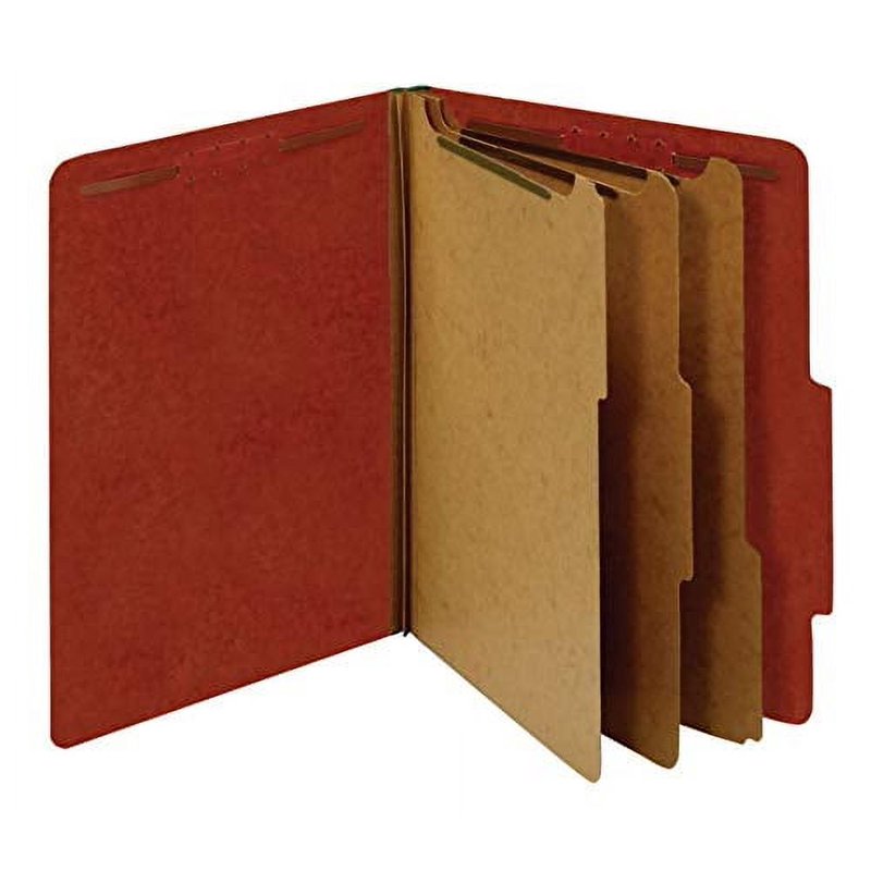 Letter Size Pressboard Classification Folders with Fasteners - Recycled, Pack of 10