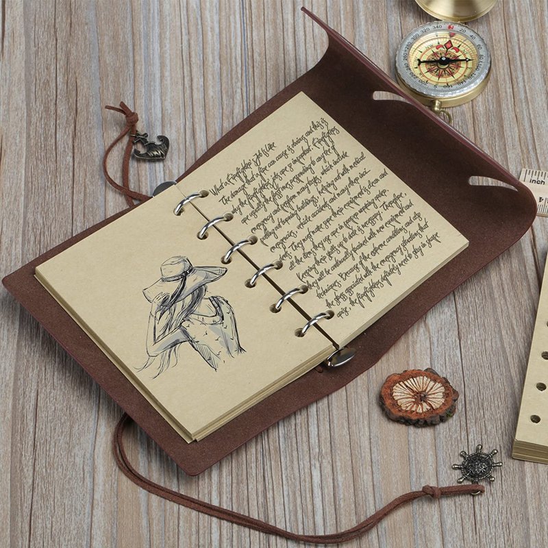 Vintage PU Leather Travel Notebook - Refillable Pocket Journal for Men & Women