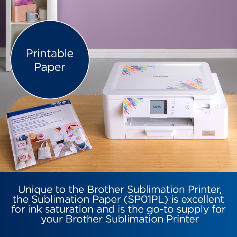 Brother Sublimation Transfer Paper 8.5x11 Inch Printable Sheets for Crafts