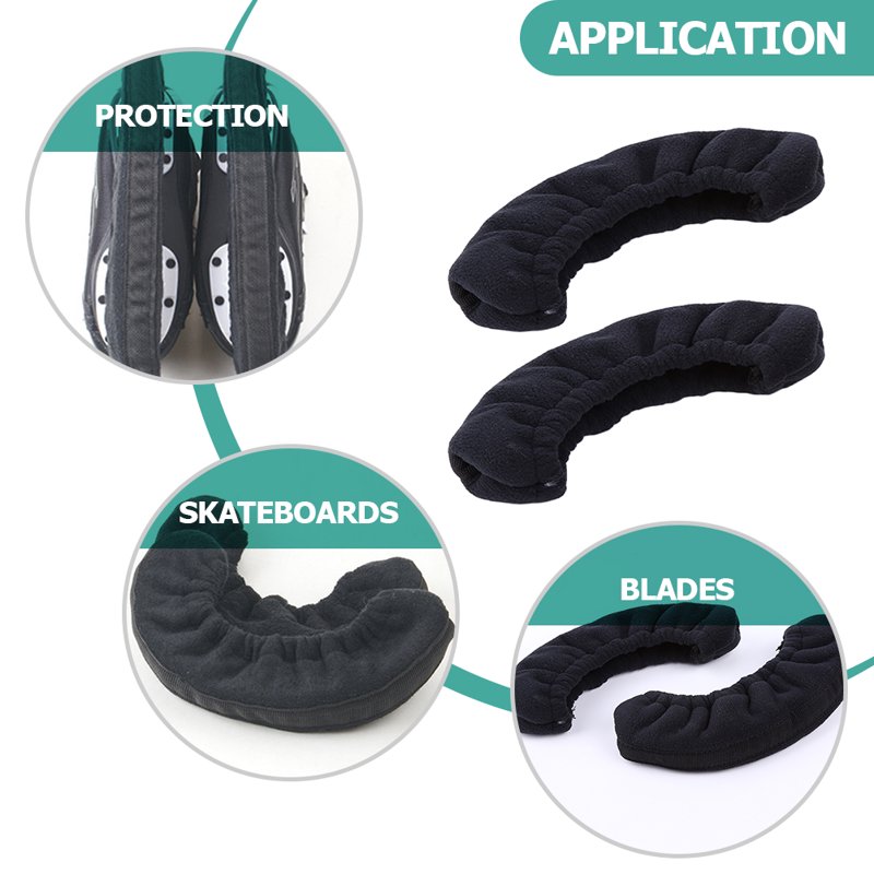 Ice Skate Blade Guards Protectors for Hockey & Figure Skates - Black