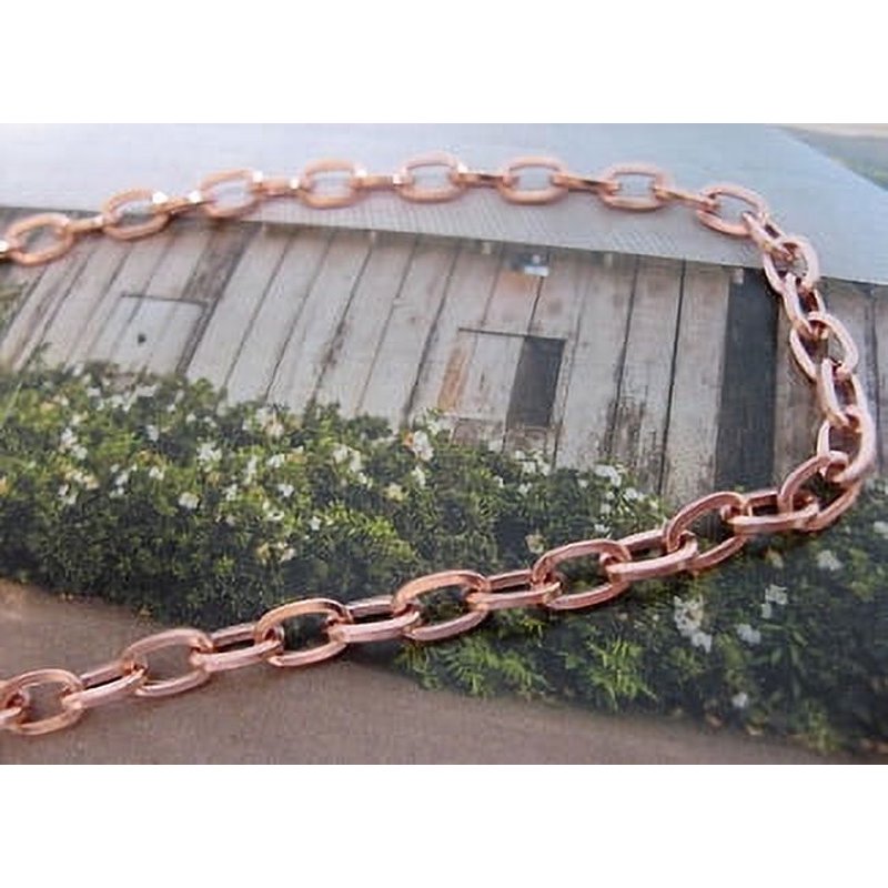 Solid Copper Chain 3/16" Wide - Custom Length Jewelry Chain, USA Made