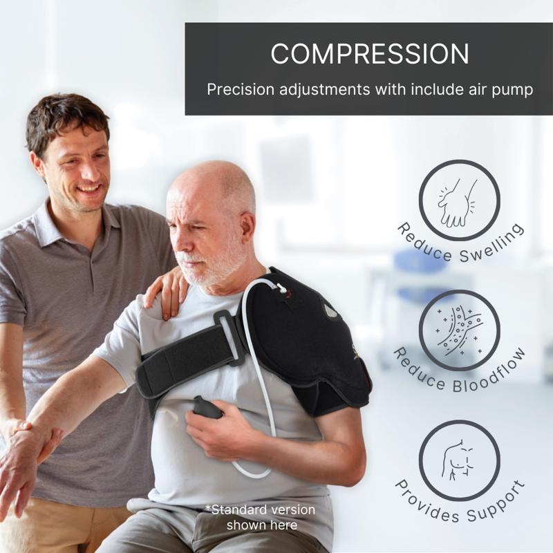Cold Hot Shoulder Wrap for Pain Relief - Adjustable Compression Support