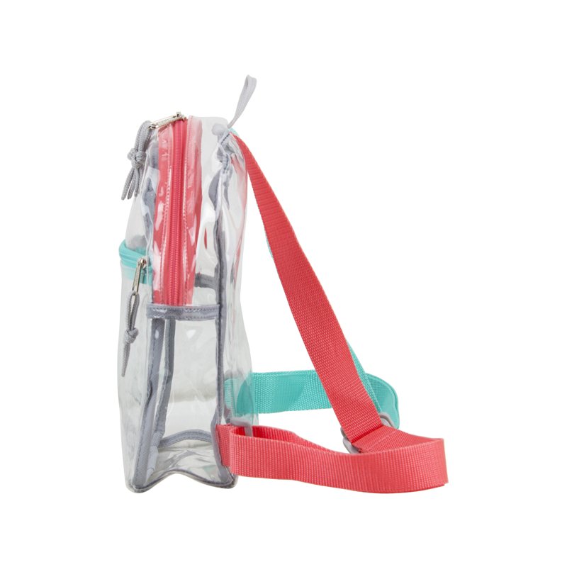 Unisex Clear Mini Backpack with Front Zip Pocket - Lightweight & Durable