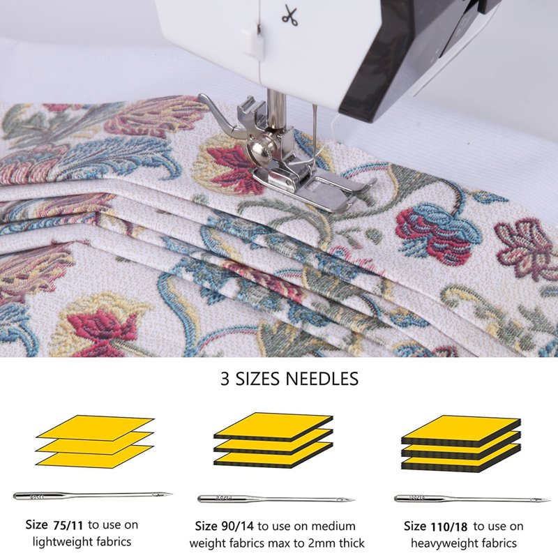 Portable Sewing Machine for Beginners with 38 Stitches & Extension Table - Dual Speed