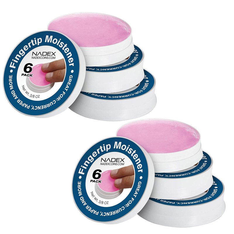 Fingertip Moistener Pads for Better Grip - 6 Pack, Non-Greasy, 0.375 oz