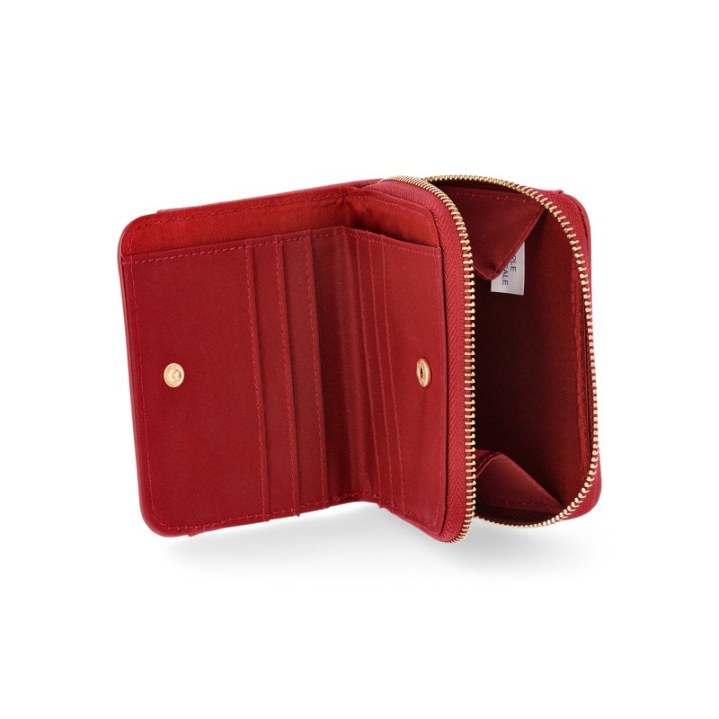 Women's Compact Zip Around Wallet with Card Slots and ID Window