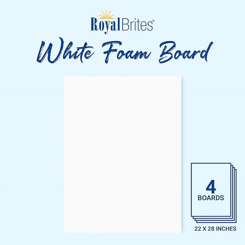 White Foam Board 22x28 Inches - Art, School & Presentation Display Pack of 4