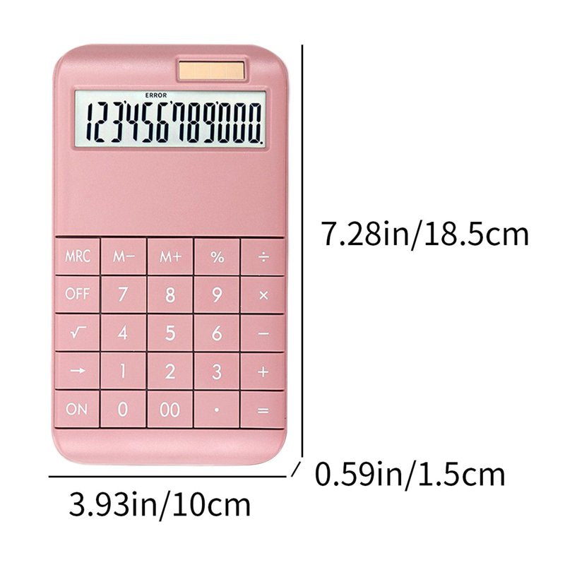 12-Digit Solar Powered Desktop Calculator with Large LCD & Buttons for Office School Home