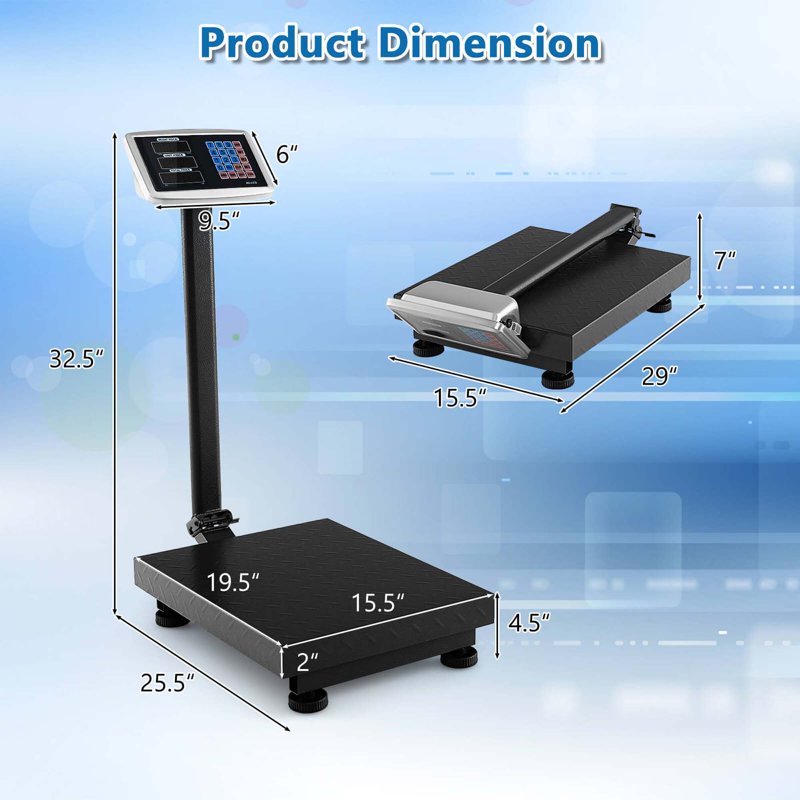 Digital Platform Scale with Price Calculator 660lbs LB/KG Conversion
