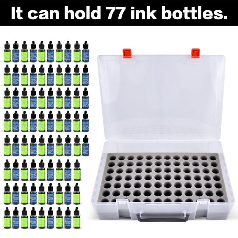 Alcohol Ink Storage Organizer Case Holds 77 Bottles for Art & Craft Supplies
