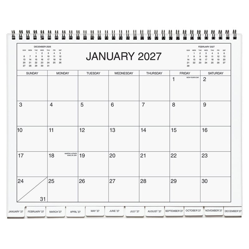 3-Year Spiral Calendar Planner with Monthly Tabs - 8.5x11 Inches