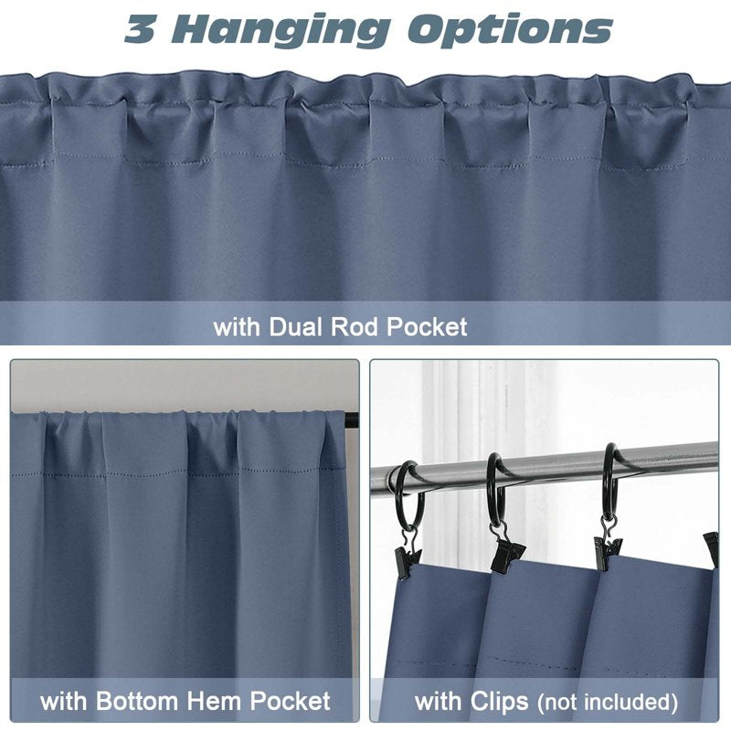 Denim Window Valance 14 Inches Long - Kitchen Living Room Bedroom Curtain