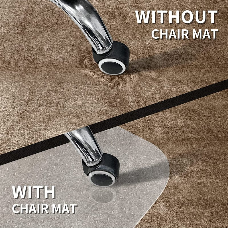 Office Chair Mat for Low-Pile Carpet 48x36 Inches Clear PVC Floor Protector with Lip