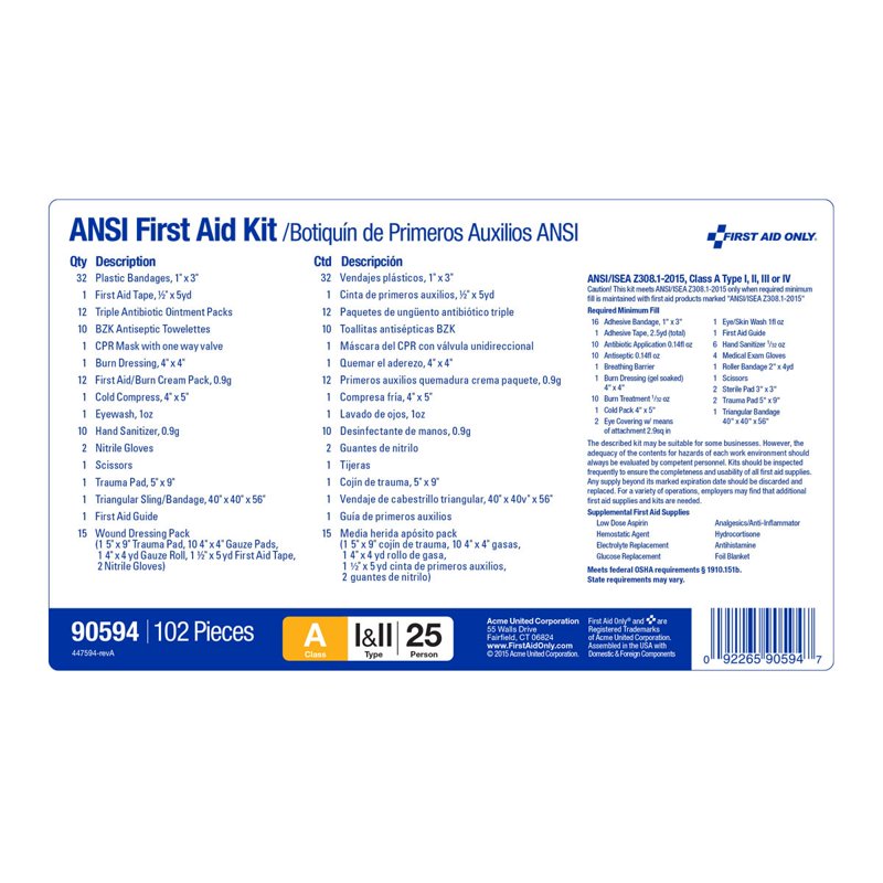 Industrial First Aid Kit with Nylon Housing - 100 Components for 25 People