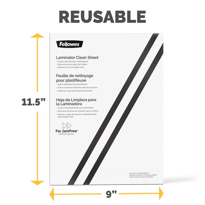 Laminator Cleaning Sheets - 8.5 x 11 Inches, 3-10 Mil, Pack of 10