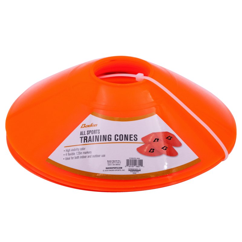 7.25-Inch Sports Training Cones for Athletics & Drills - Bright Orange Set