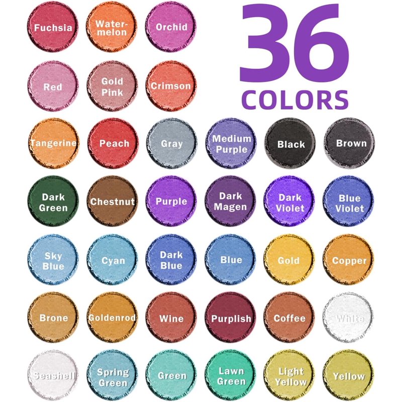 36 Colors Mica Powder Set for Resin, Soap, Candle, Nail Art & DIY Crafts