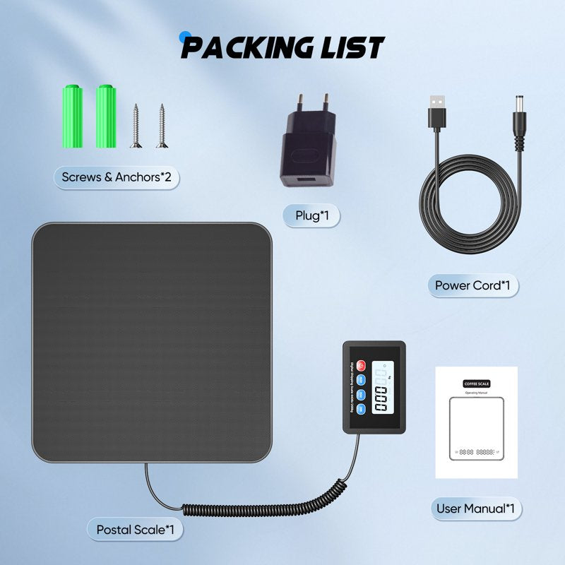 Digital Postal Scale 440 lb Heavy-Duty Shipping & Package Weighing Scale with Tare & LCD Display