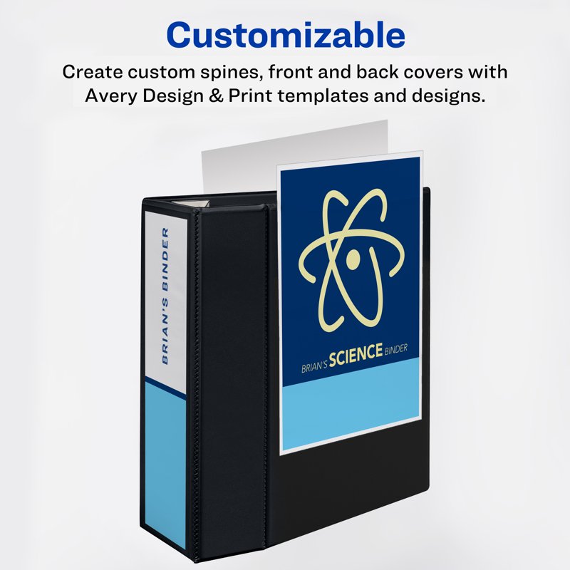 Heavy-Duty View Binder with 5 Inch Rings - Color-Coded, Customizable, 1-2 Pack