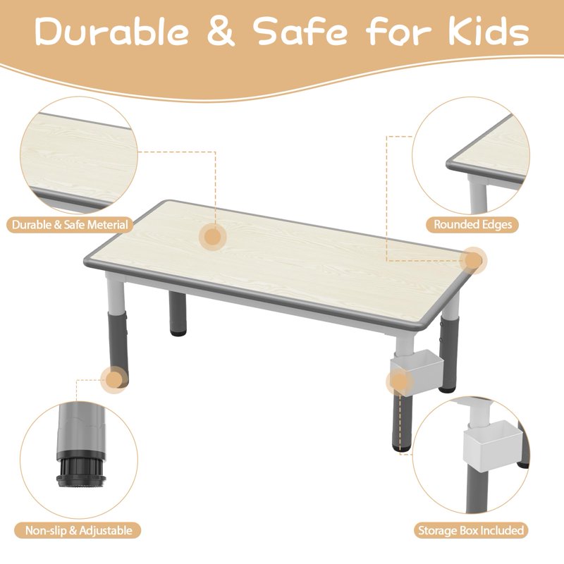 Adjustable Kids Activity Table and Chairs Set with Graffiti Desktop - Toddler & Preschool Furniture