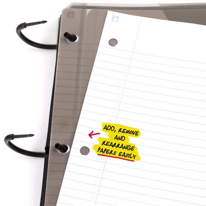 Refillable Notebook with Study App, 1.5 Inch Rings, 80 College Ruled Sheets