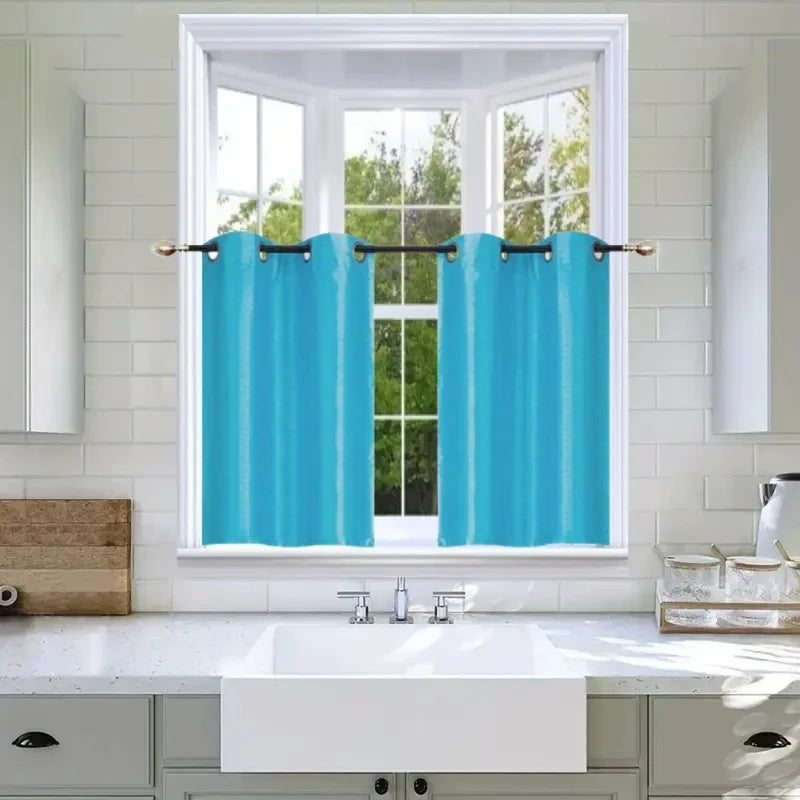 2-Piece Short Grommet Window Curtain Set with Foam Backing - Multiple Colors