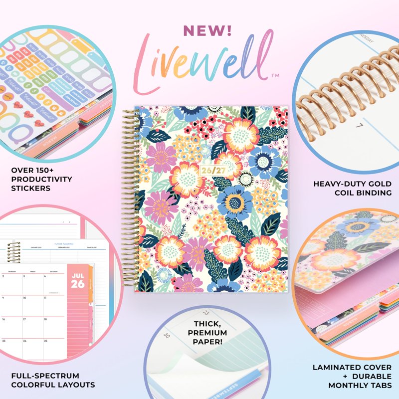 Academic Year Planner Calendar 2026-2027 - Weekly & Monthly Organizer with Stickers and Pocket, 7x9 Inches