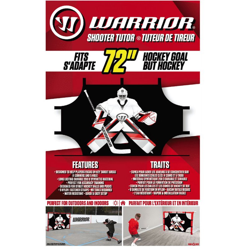 Street Hockey Shooter Trainer with 5 Target Zones, Adjustable Hook and Loop - Black