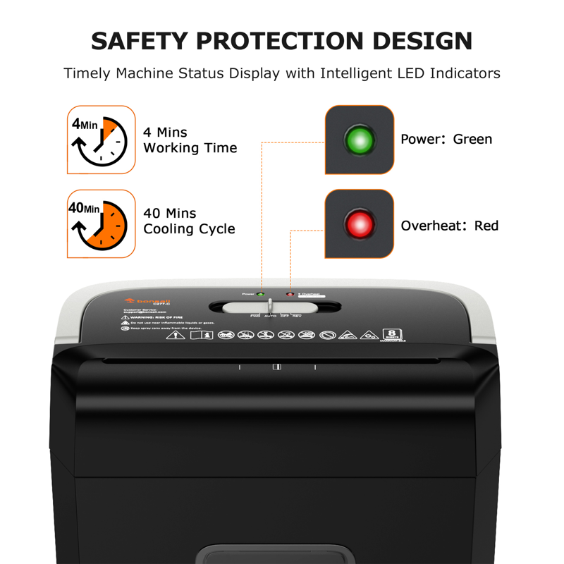 8-Sheet Cross Cut Paper Shredder for Home Office Security & Privacy
