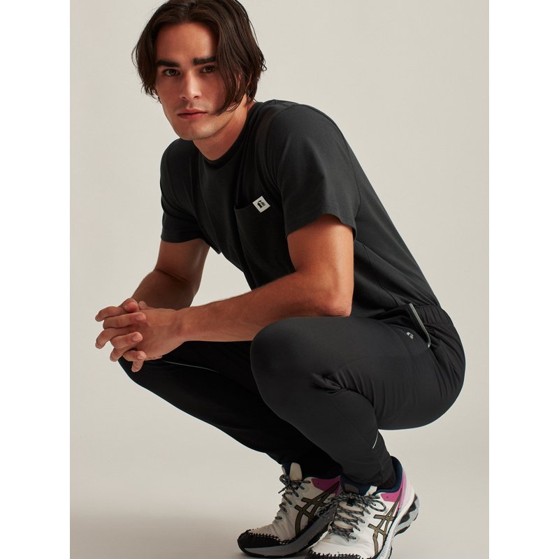 Men's Running Pants with Reflective Details - Athletic Fit, Stretch Fabric, 30 Inseam