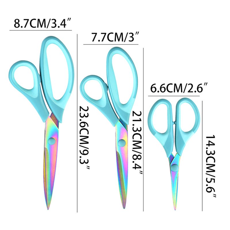 Scnor 3-Piece Titanium Alloy Craft Scissors Set - Multi-Purpose Sewing & Crafting Scissors (Variation: C, NKN210629971)