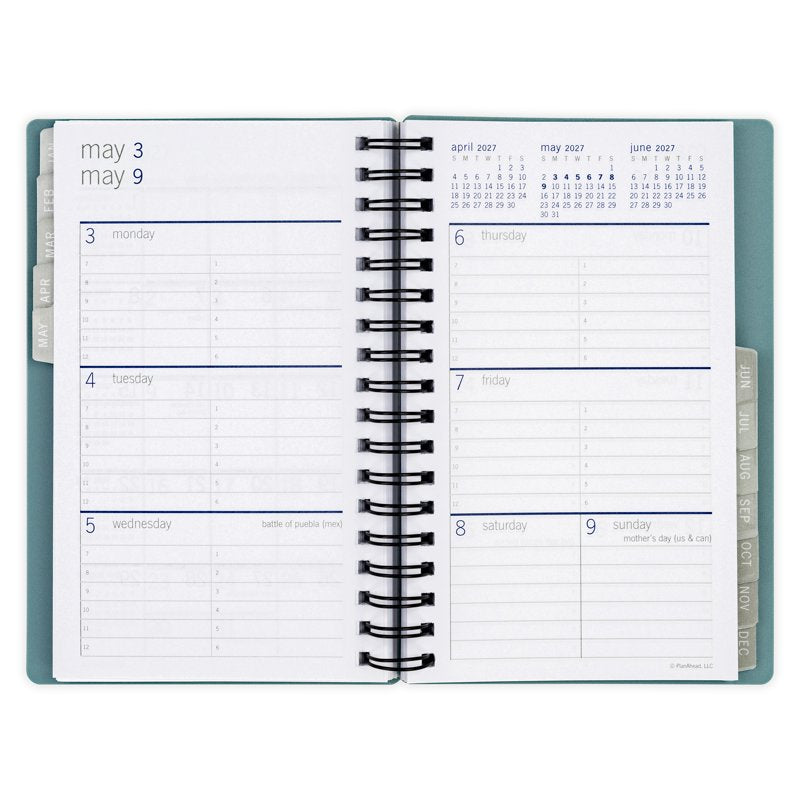 Small Monthly Weekly Planner - 18 Months Jul 2026-Dec 2027, Teal