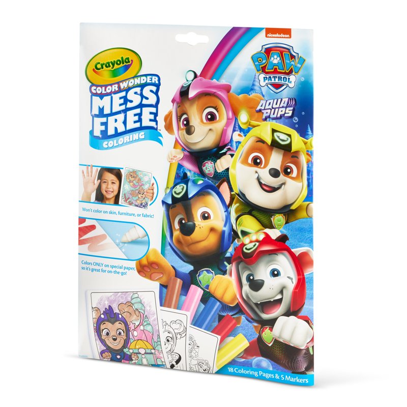 Mess-Free Paw Patrol Coloring Set for Kids Ages 3+ — 18 Pages & 5 Markers
