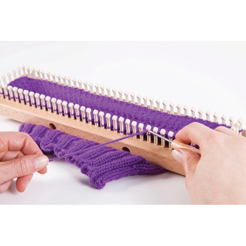 Wood Adjustable Knitting Loom Kit for Beginners - All-in-One 104 Pegs