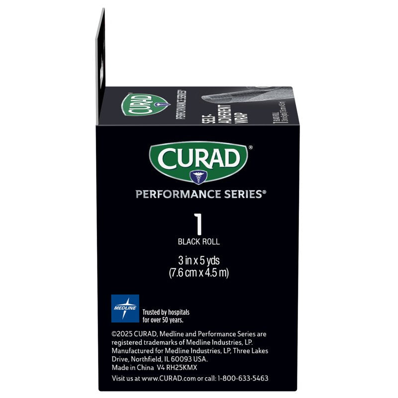 Self-Adherent Compression Bandage - 3 Inch x 5 Yard, Black, Medical Tape