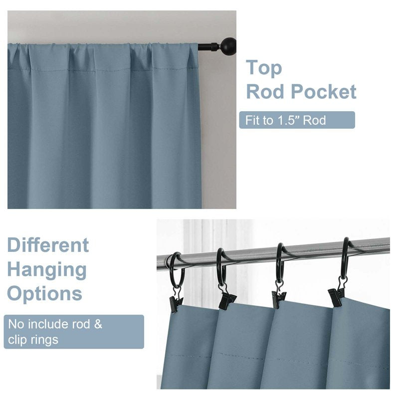 Blackout Curtains 2 Panels Room Darkening Window Treatments for Bedroom