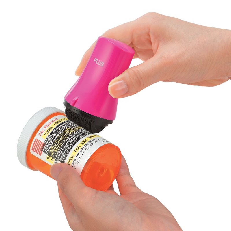 ID Protection Roller - Wide Pink Privacy Masking Tool for Confidential Documents