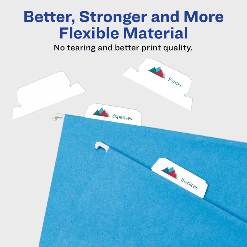 Printable Hanging File Folder Tabs - Durable, Customizable, Pack of 90+
