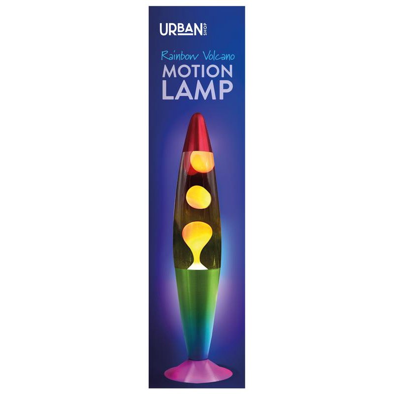 16-Inch Rainbow Motion Volcano Lamp with White Wax & Colorful Base