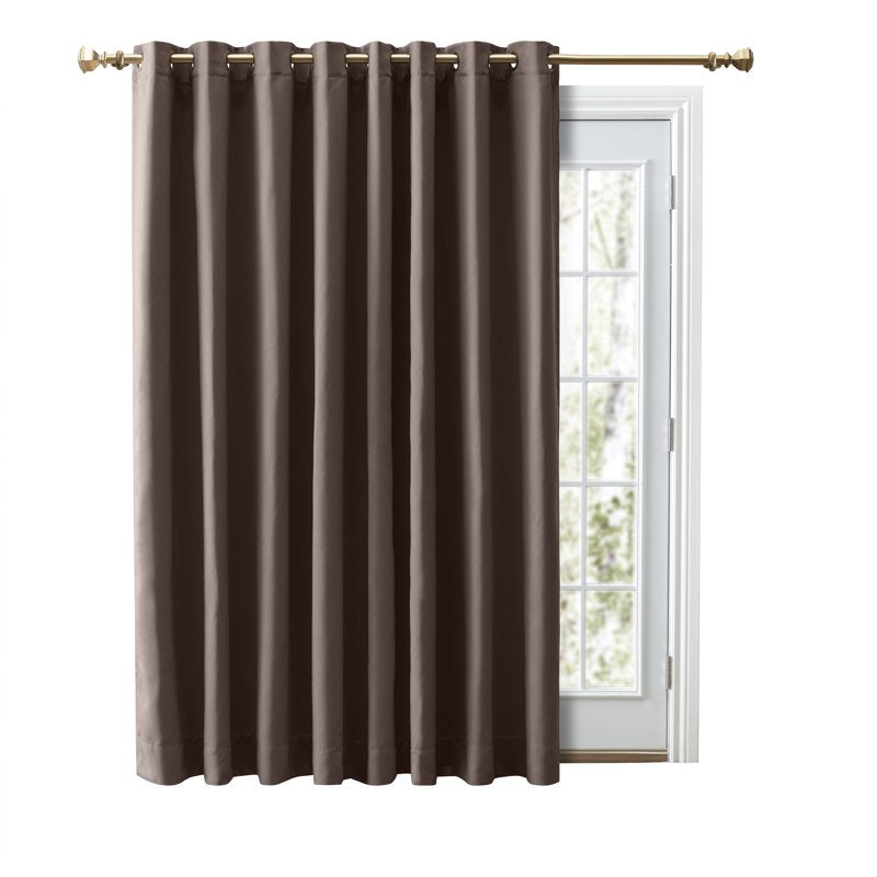 Blackout Patio Curtain Panel with Grommets - Insulated, Noise-Reducing, Heavyweight