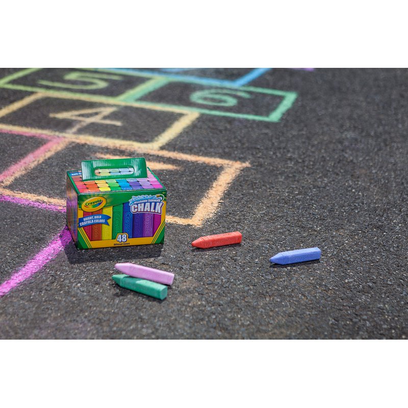 48-Count Washable Sidewalk Chalk Set for Kids and Outdoor Art