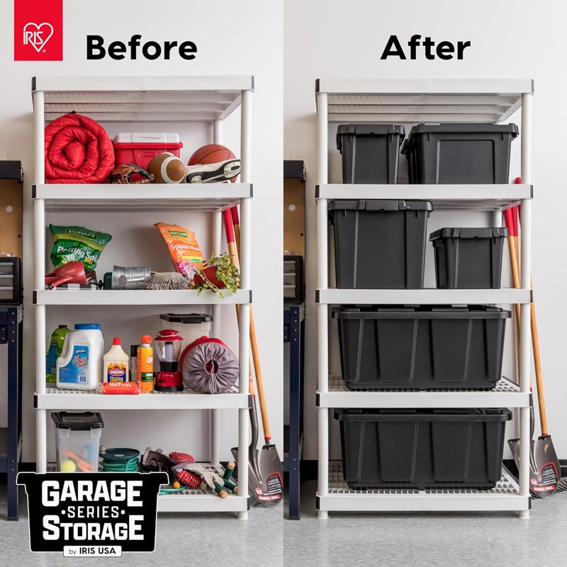 Heavy Duty Plastic Storage Bins with Lids - Secure Latching Totes for Garage, Kitchen, and Home Organization
