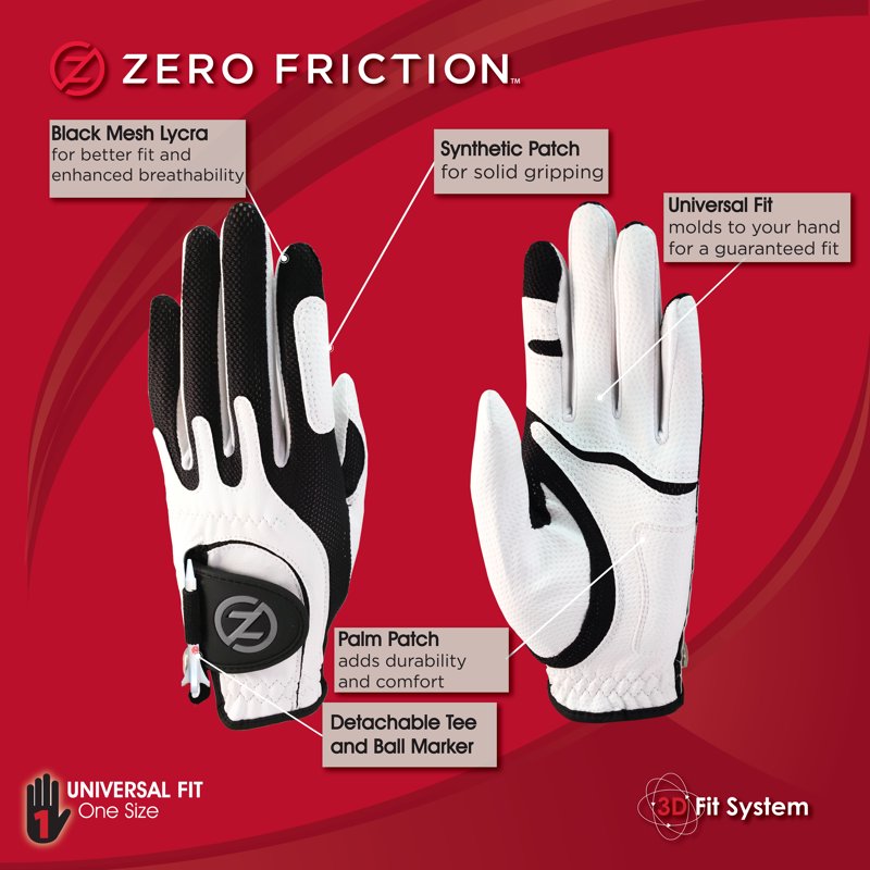 Junior Performance Synthetic Golf Glove Left Hand White - Universal Fit