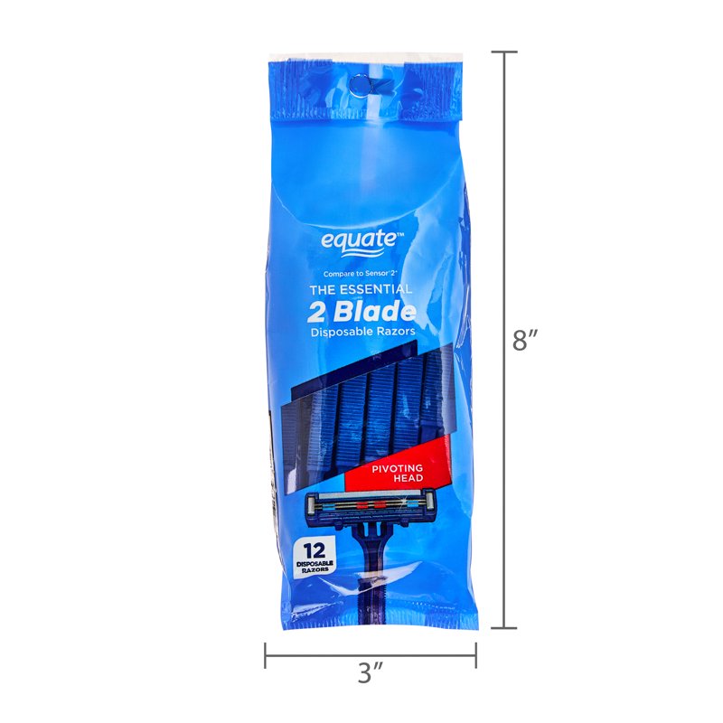 Disposable Razors 2-Blade Pack - Blue, Multipack Quantity Options