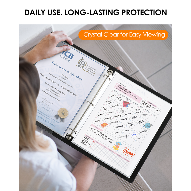 1000 Pack Clear Sheet Protectors 8.5x11 Inch for 3-Ring Binders