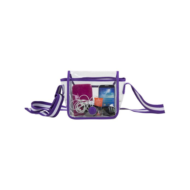 Clear Stadium Cross Body Bag - Adjustable Shoulder Bag for Security Lines