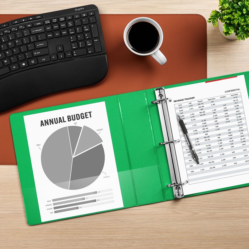 2-Inch 3-Ring View Binder with D-Rings for Office & Organization