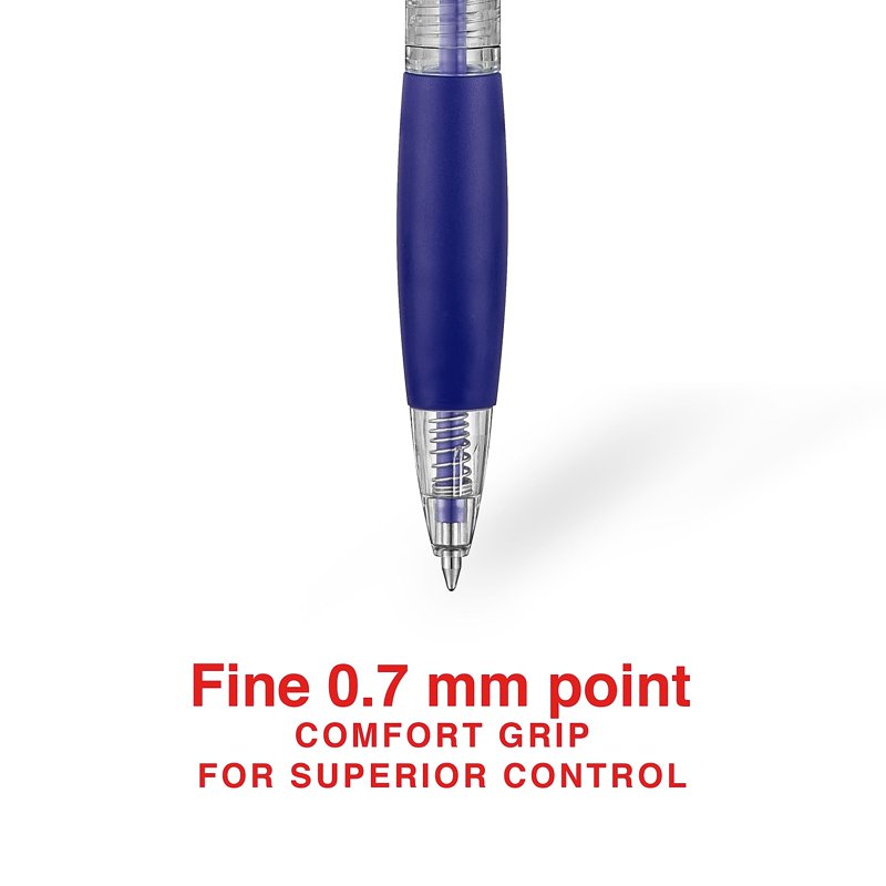Staples Fine Point Blue Ballpoint Pens 0.7mm Retractable 12-Pack